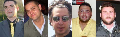 Tommaso Brunotti, Michele Cleri, Marco Ferretti, Andrea Paesani e Matteo Porcorossi